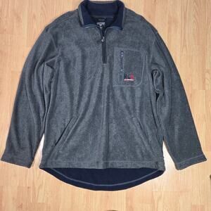 Vintage Y2K POLO JEANS Ralph Lauren Jacket Mens L Gray Fleece RL Logo Spell Out